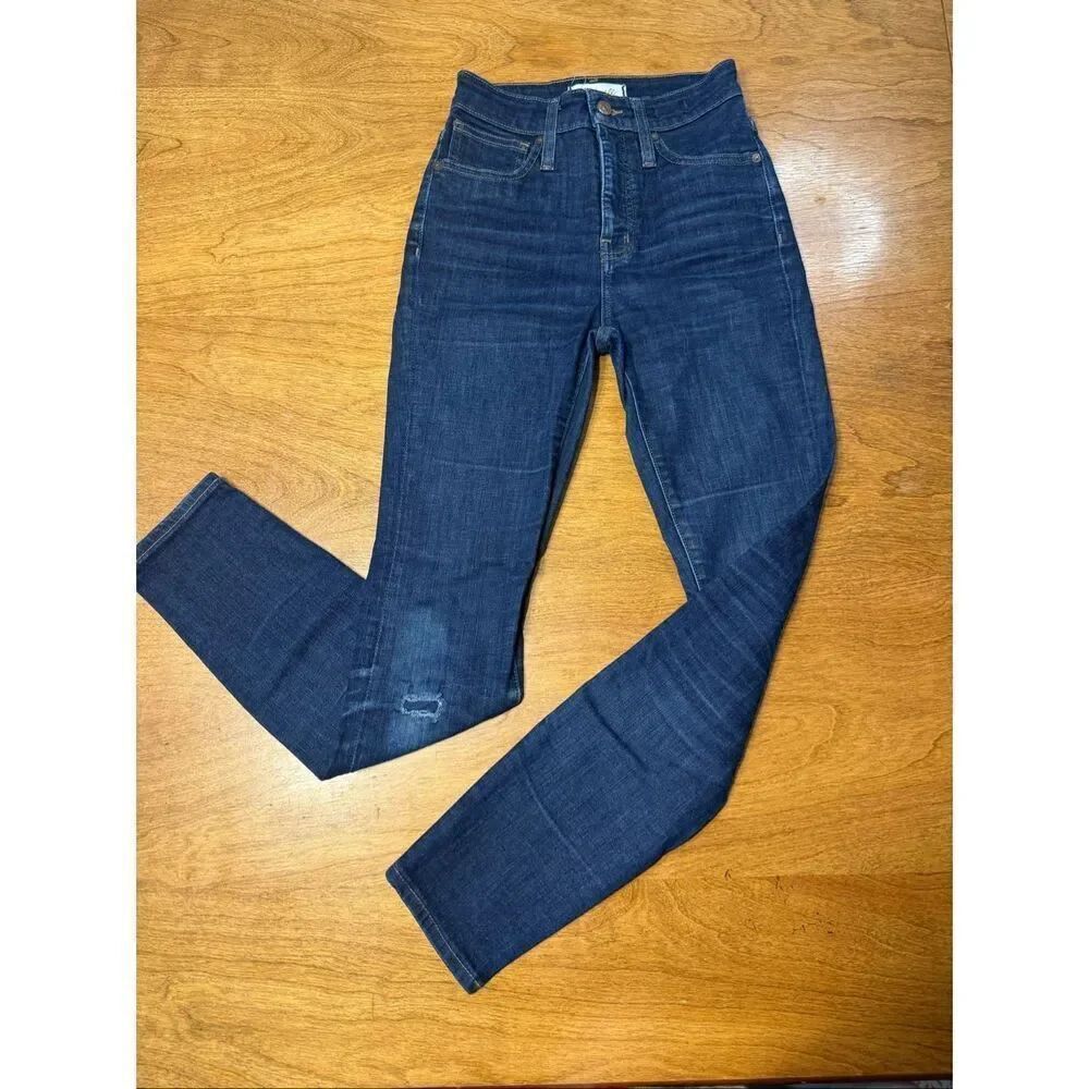 Madewell Women's Zip-fly Curvy Fit High Rise Stretch Skinny Jeand Blue Size 24